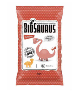 Chrupki kukurydziane o smaku ketchupowymbezgl.50 g Bio, BIOSAURUS