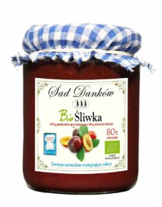 Dżem śliwkowy 80% BIO 260g SAD DANKÓW, Terrmin przyd. 27.08.2025