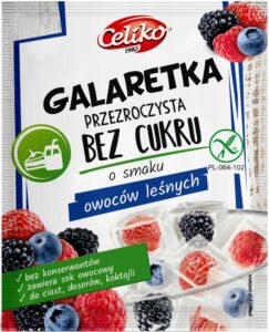 Galaretka przezroczysta bez cukru o smaku owoców lesnych bezglutenowa 14 g CELIKO