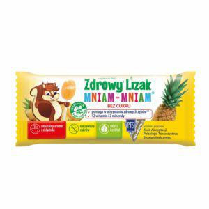 Lizak Zdrowy ananasowy, 12 witamin i 2minerały 6g, Mniam-Mniam