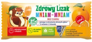 Lizak Zdrowy o smaku pomarańczowym12 witamin i 2 minerały  6g, Mniam-Mniam