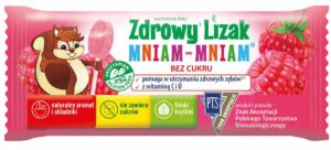 Lizak zdrowy malina z witaminą C,D 6 g Mniam Mniam