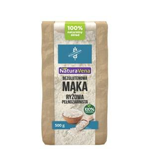 Mąka ryżowa pełnoziarnista bezgl. BIO  500 g NATURAVENA, Termin przyd.31.03.2026