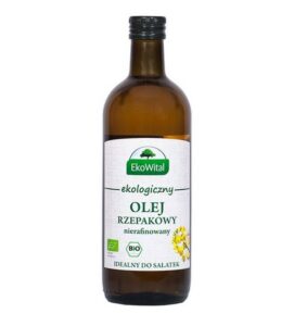 Olej rzepakowy tłoczny na zimno BIO 1L.Eko-Wital
