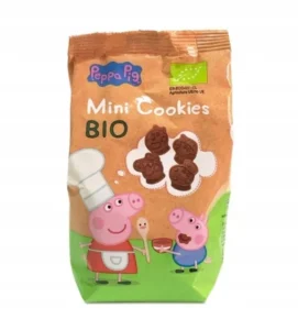 Mini ciastka kakaowe dla dzieci ŚWINKA PEPPA BIO 100g, termin przyd.30.04.2026